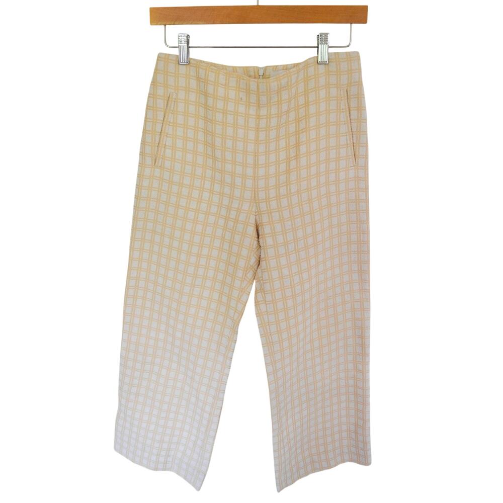 Lisa Marie Fernandez Cropped Tweed Boucle Plaid Pants Size 1